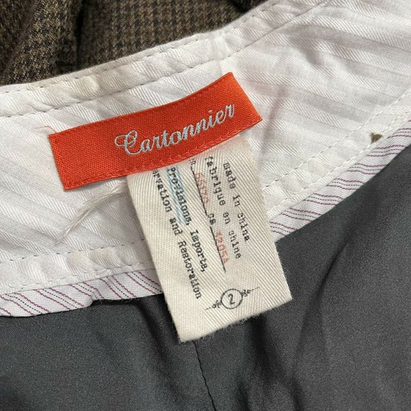 cartonnier pants anthropologie 2 brown houndstooth anthro dress career Small - Picture 6 of 6